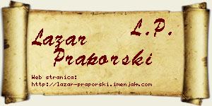 Lazar Praporski vizit kartica